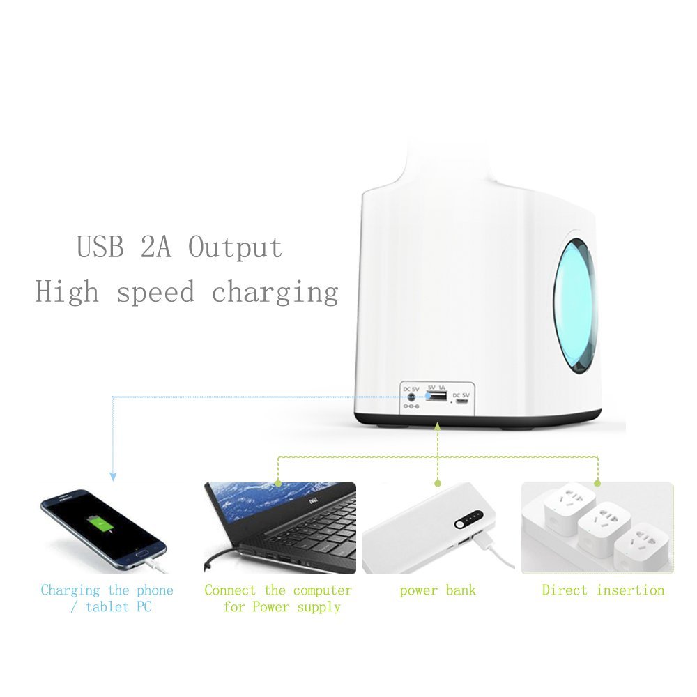 Study LED Desk Lamp USB Charging, Table Lamp With Pen Hold