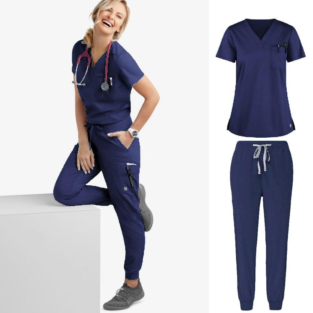 Hand Washing Split Suit Short Sleeve Hand-brushing Suit Beauty Pet Stomatologist Nurse Overalls