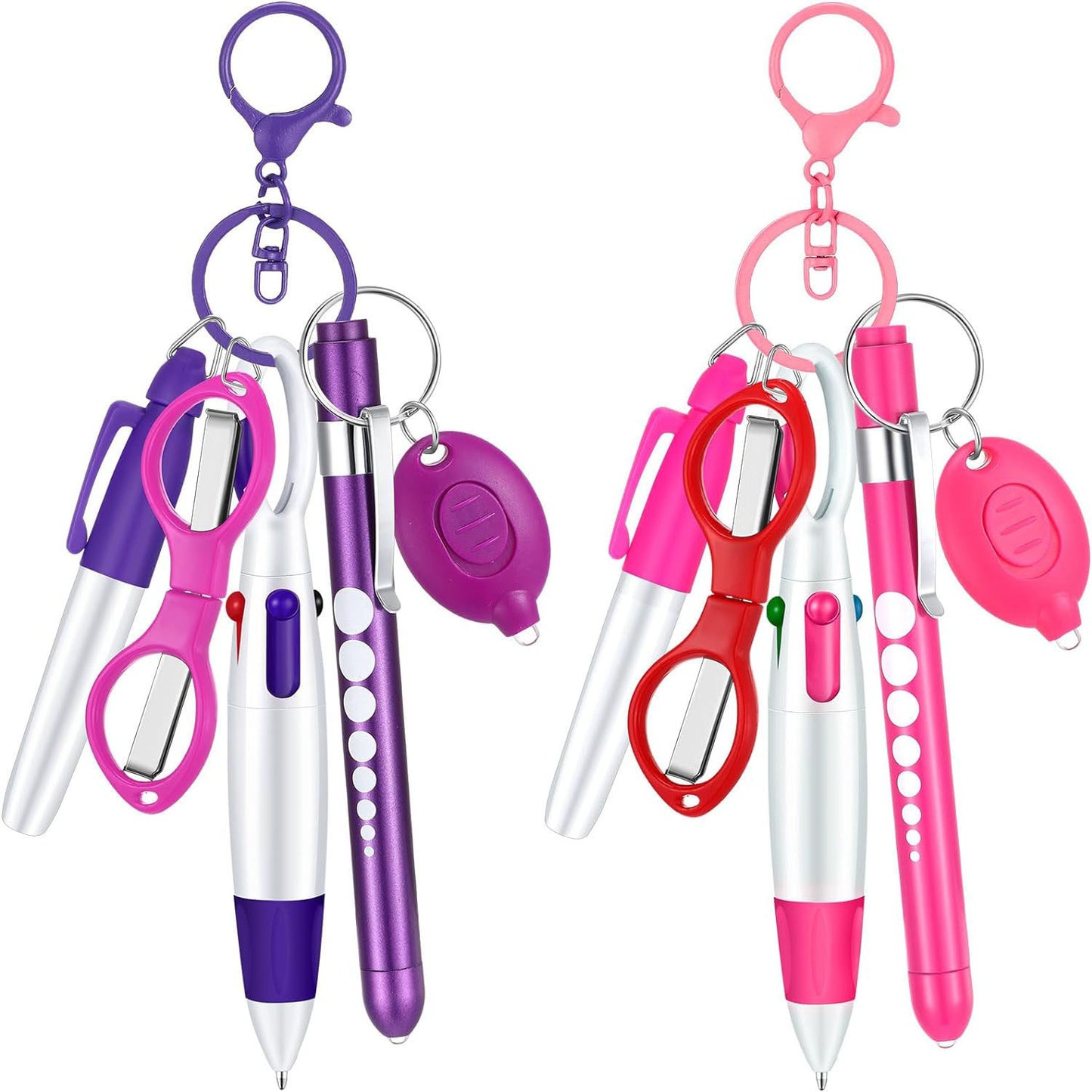 Nurse Pen Set Flashlight Foldable Scissors Ballpoint Pen Keychain 6-piece Nurse's Day