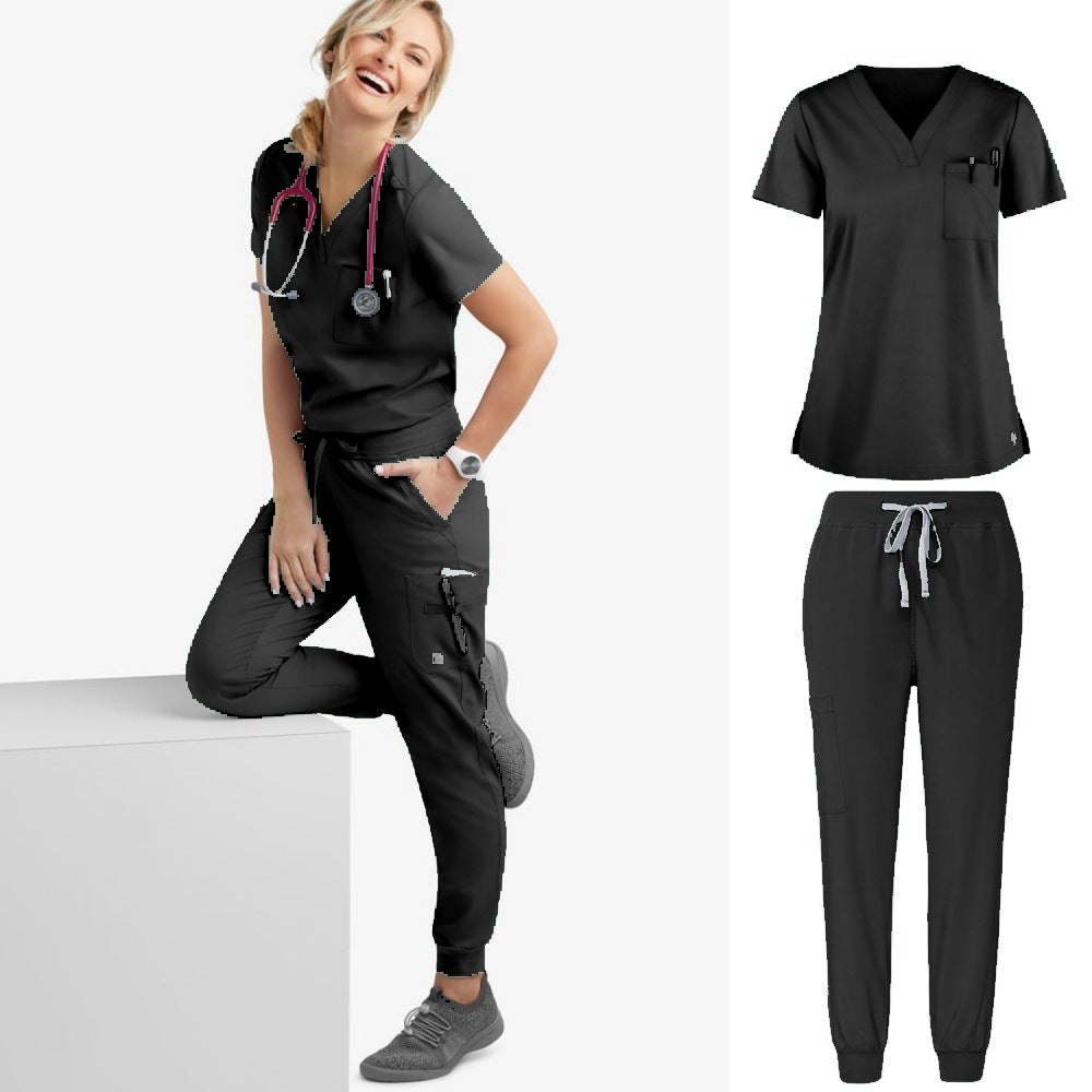 Hand Washing Split Suit Short Sleeve Hand-brushing Suit Beauty Pet Stomatologist Nurse Overalls