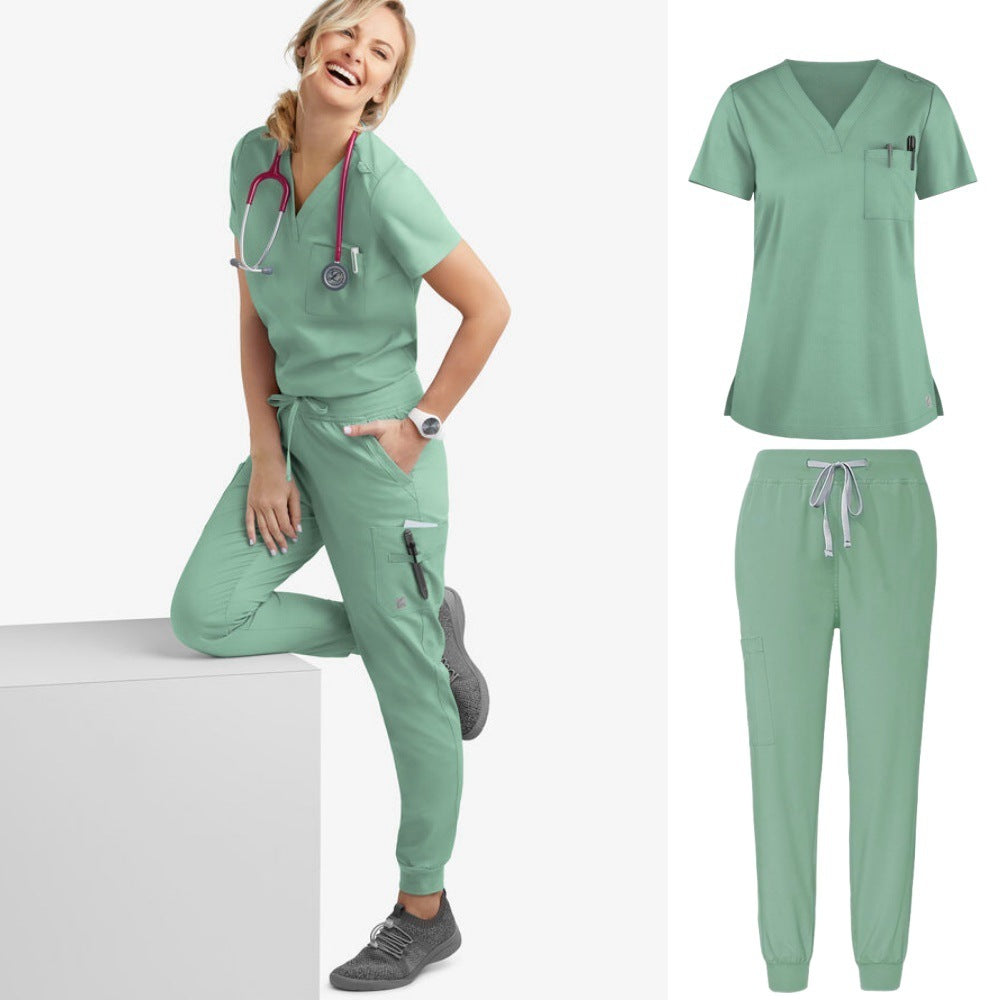 Hand Washing Split Suit Short Sleeve Hand-brushing Suit Beauty Pet Stomatologist Nurse Overalls