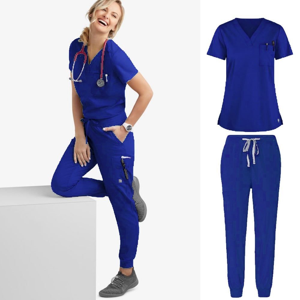 Hand Washing Split Suit Short Sleeve Hand-brushing Suit Beauty Pet Stomatologist Nurse Overalls