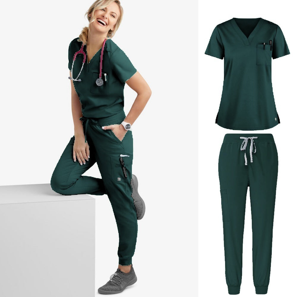 Hand Washing Split Suit Short Sleeve Hand-brushing Suit Beauty Pet Stomatologist Nurse Overalls