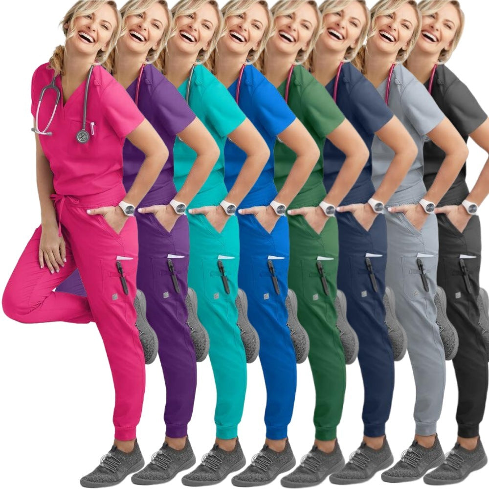Hand Washing Split Suit Short Sleeve Hand-brushing Suit Beauty Pet Stomatologist Nurse Overalls