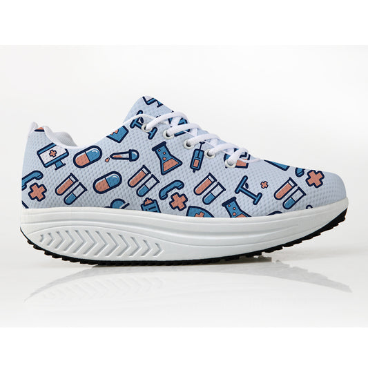 Medical Pattern Printing Women's Mesh Rocking Shoes