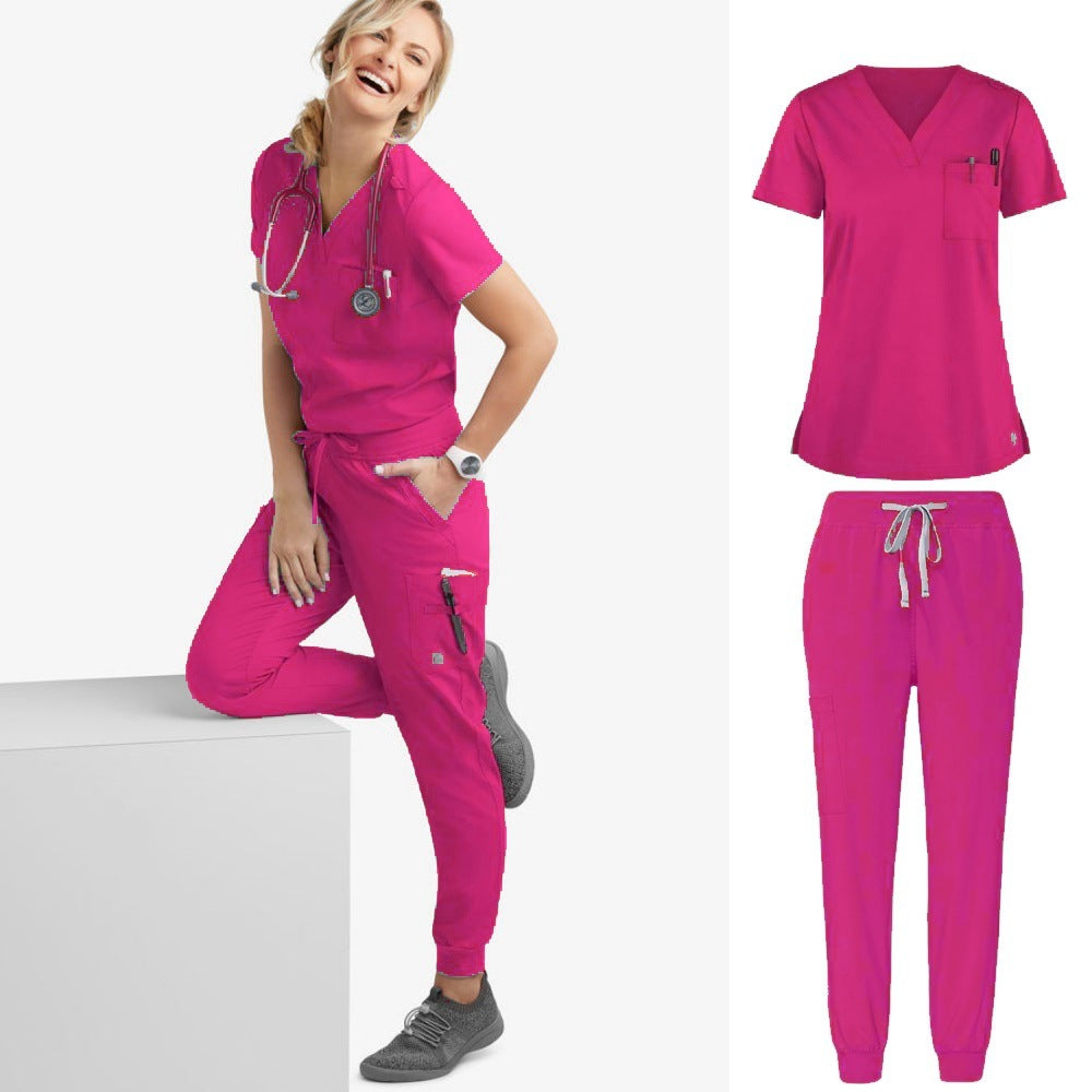 Hand Washing Split Suit Short Sleeve Hand-brushing Suit Beauty Pet Stomatologist Nurse Overalls