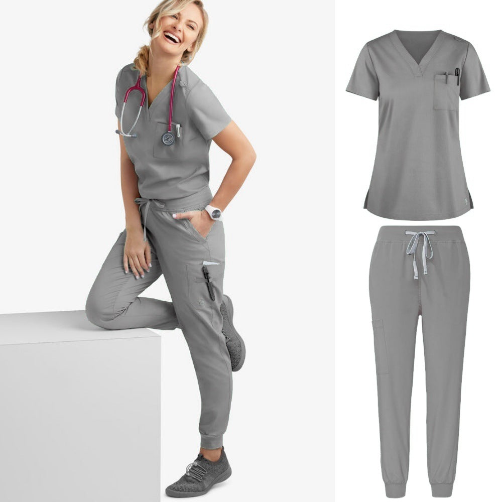 Hand Washing Split Suit Short Sleeve Hand-brushing Suit Beauty Pet Stomatologist Nurse Overalls