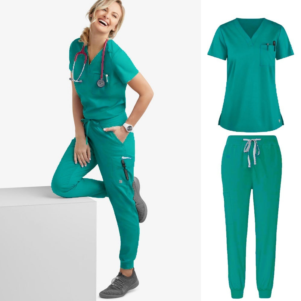 Hand Washing Split Suit Short Sleeve Hand-brushing Suit Beauty Pet Stomatologist Nurse Overalls