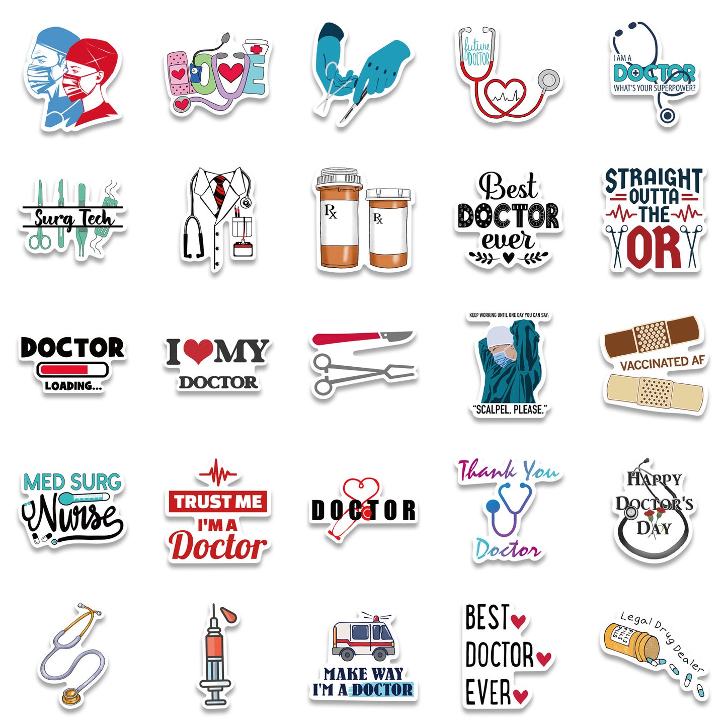 Cartoon Healthcare Graffiti Stickers