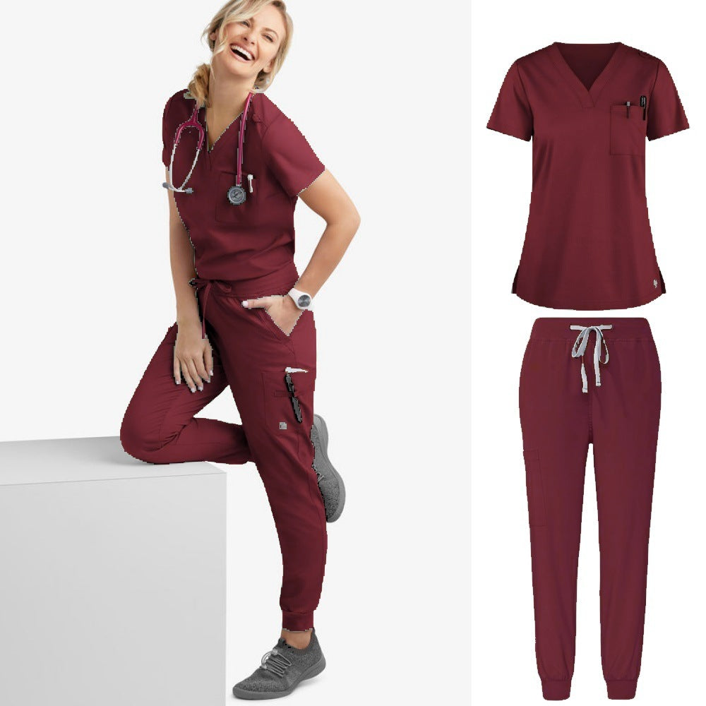 Hand Washing Split Suit Short Sleeve Hand-brushing Suit Beauty Pet Stomatologist Nurse Overalls