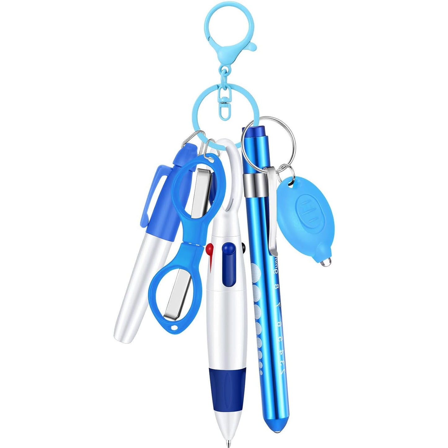 Nurse Pen Set Flashlight Foldable Scissors Ballpoint Pen Keychain 6-piece Nurse's Day