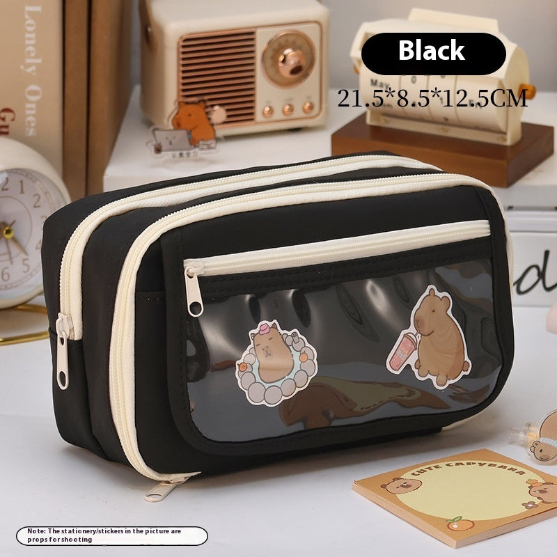 Ins Junior High School Student Storage Pencil Box Large Capacity Pencil Case