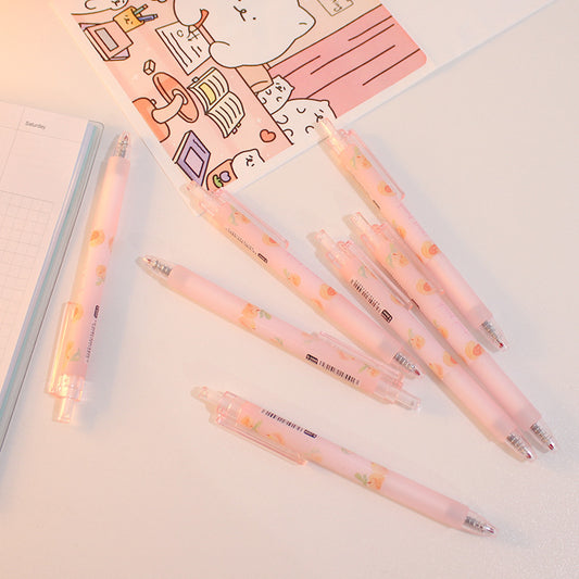 Cute Peach Press Gel Pen, Stationery Kawaii Gel Ink Rollerball Pens