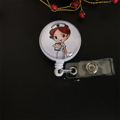 Fashion Cartoon Easy Pull Button Work Permit Badge Clip