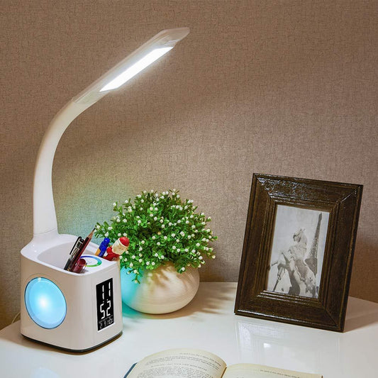 Study LED Desk Lamp USB Charging, Table Lamp With Pen Hold