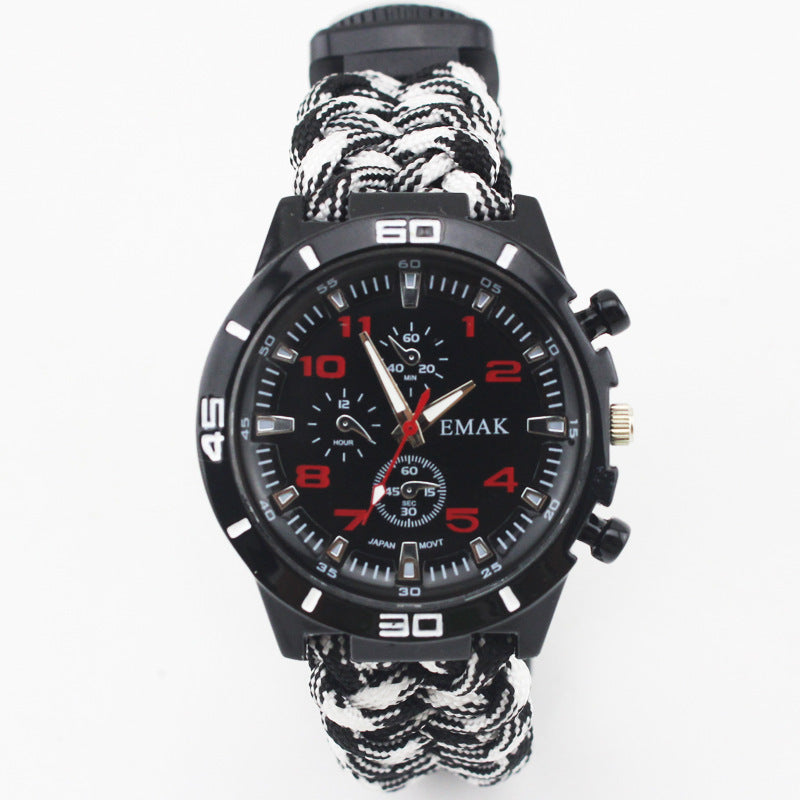 EMAK Adventure Buddy Watch – Survival Wristband with Compass & Paracord