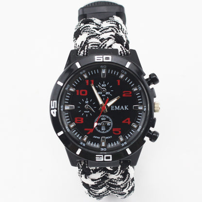 EMAK Adventure Buddy Watch – Survival Wristband with Compass & Paracord