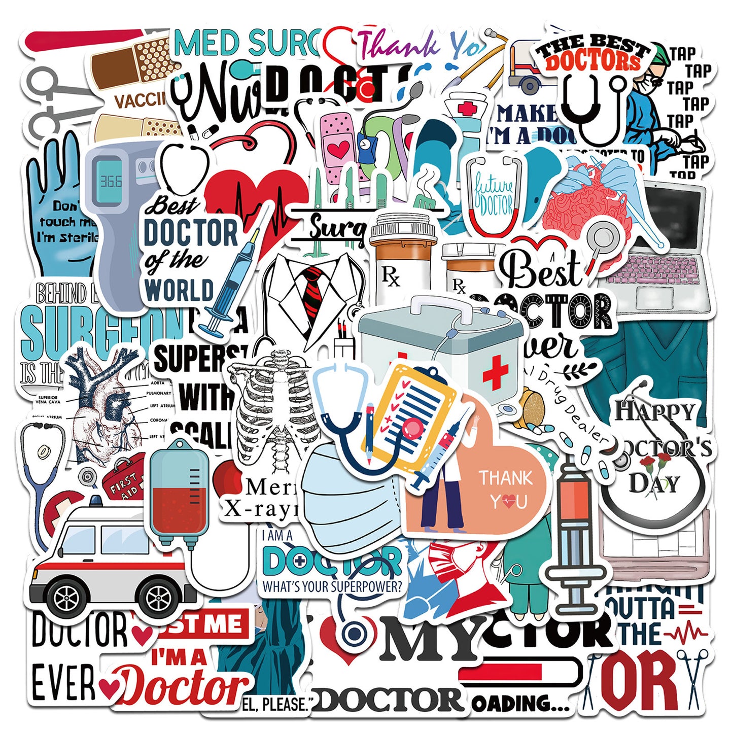 Cartoon Healthcare Graffiti Stickers