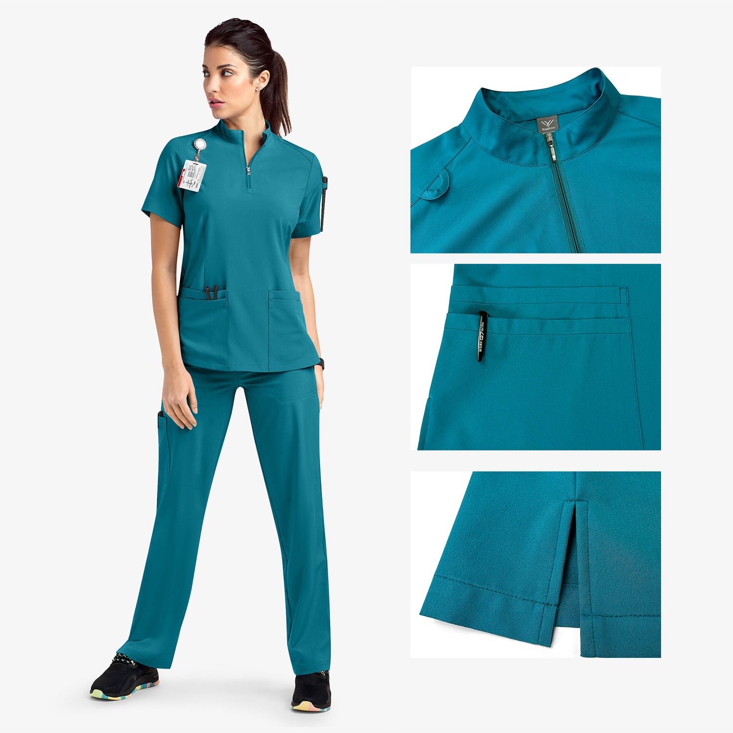 Quick-Dry Surgical Gown – Comfy Stand Collar Medical Work Suit for Busy Heroes