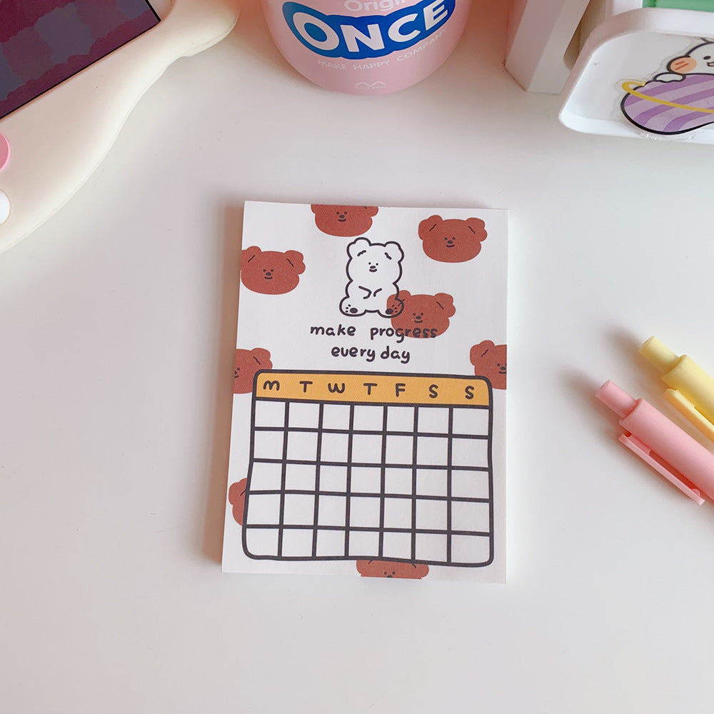 Kawaii Bear Memo Pads Note Paper Daily To Do It Check