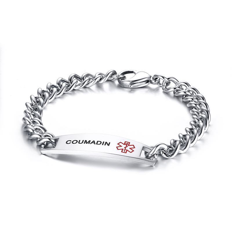 Stainless steel medical logo bracelet