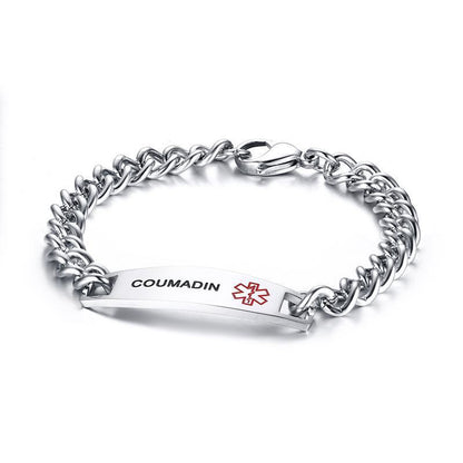 Stainless steel medical logo bracelet