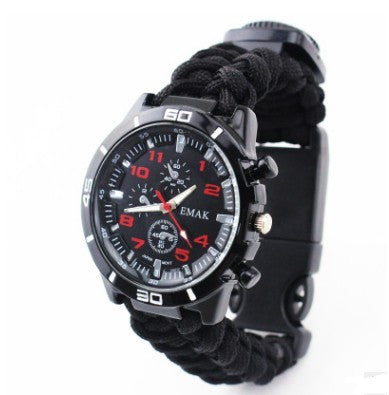EMAK Adventure Buddy Watch – Survival Wristband with Compass & Paracord