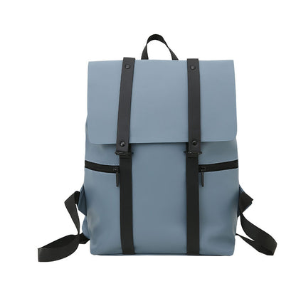 Simple Solid Color Backpack Sen Casual Functional Student Backpack
