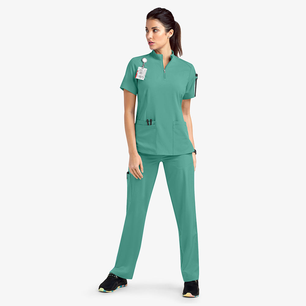 Quick-Dry Surgical Gown – Comfy Stand Collar Medical Work Suit for Busy Heroes