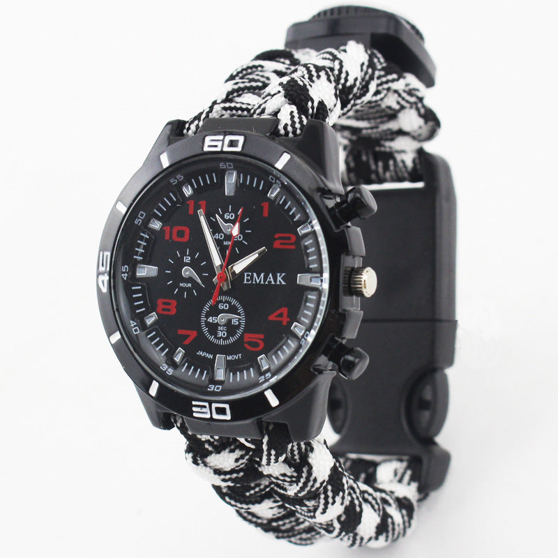 EMAK Adventure Buddy Watch – Survival Wristband with Compass & Paracord