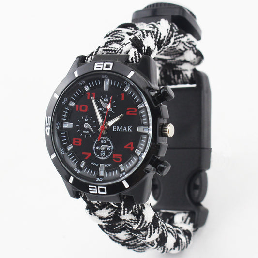 EMAK Adventure Buddy Watch – Survival Wristband with Compass & Paracord