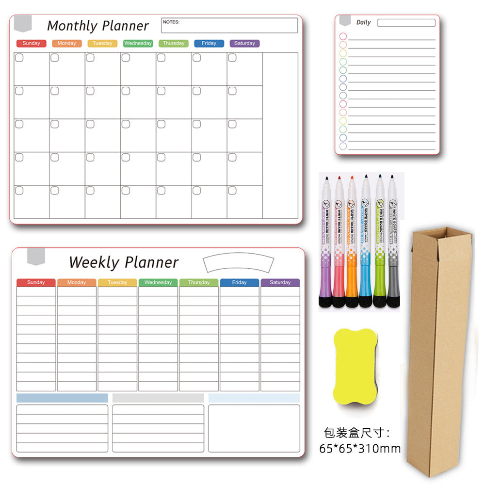 Calendar Magnetic White-board Wall Sticker, Learning Schedule Magnets Message Board