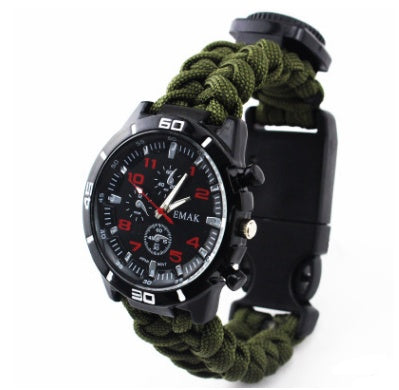 EMAK Adventure Buddy Watch – Survival Wristband with Compass & Paracord