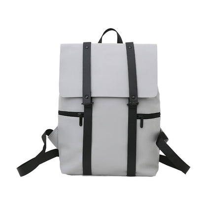 Simple Solid Color Backpack Sen Casual Functional Student Backpack