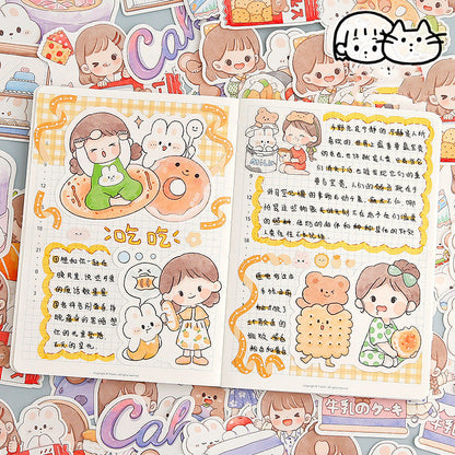 Cute Girl Sticky Note Paper Sticker Plan Note Book