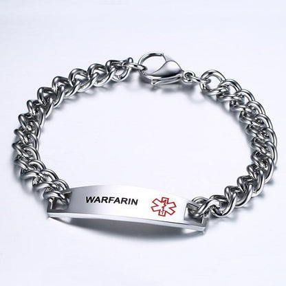 Stainless steel medical logo bracelet