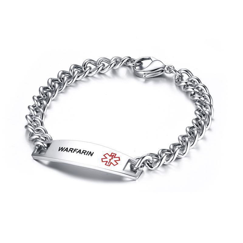 Stainless steel medical logo bracelet