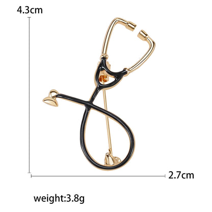 Creative Personality Doctor Nurse Stethoscope Brooch Medical Staff Work Badge Pin Cardigan Coat Accessories