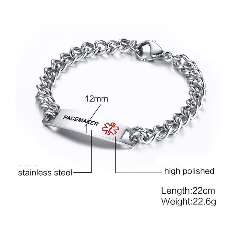 Stainless steel medical logo bracelet