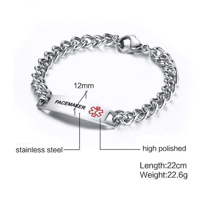 Stainless steel medical logo bracelet