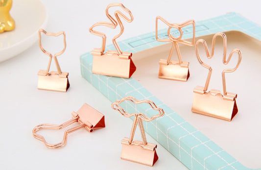 Creative Rose Gold Metal Binder Clamps