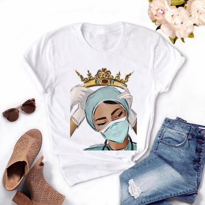 The Most Beautiful Nurse Head Printed Short Sleeve Shirt