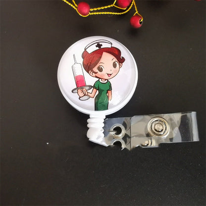 Fashion Cartoon Easy Pull Button Work Permit Badge Clip