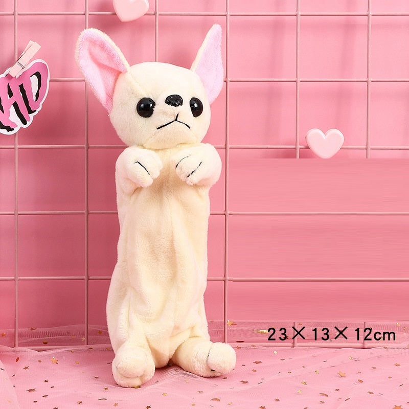 Pencil Case Girl Elementary School Student Creative Simple Plush Pencil Stationery Large Capacity Dog Bag Animal Bag Cute Creative