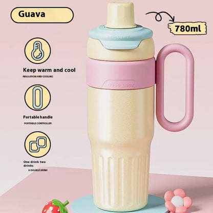 780ml Gradient Double Drink Thermal Cup Stainless Steel With Lid Coffee Cup