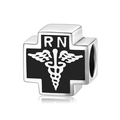 Pure Silver Beads Creative Medical Element Series Beads