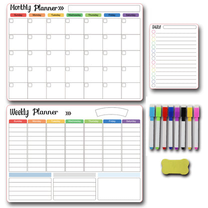 Calendar Magnetic White-board Wall Sticker, Learning Schedule Magnets Message Board