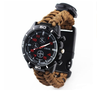 EMAK Adventure Buddy Watch – Survival Wristband with Compass & Paracord