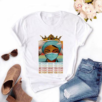 The Most Beautiful Nurse Head Printed Short Sleeve Shirt