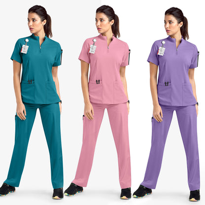 Quick-Dry Surgical Gown – Comfy Stand Collar Medical Work Suit for Busy Heroes